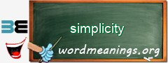 WordMeaning blackboard for simplicity